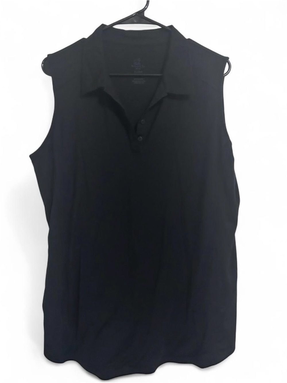 Woolx Rosie Black Sleeveless Polo Shirt